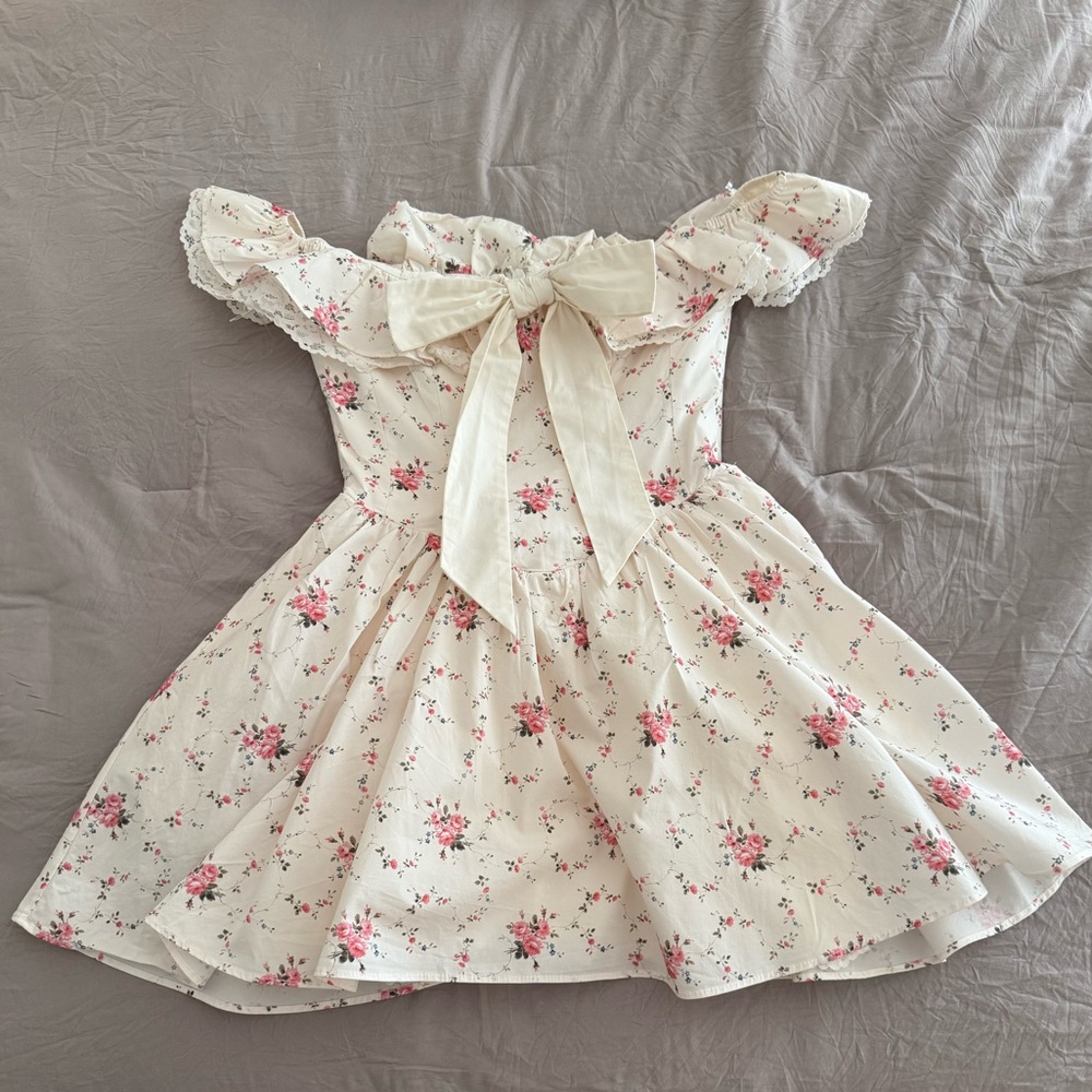 House of CB Stretch Cotton Floral Print Off Shoulder Corset Mini Dress- M - Picture 6 of 10